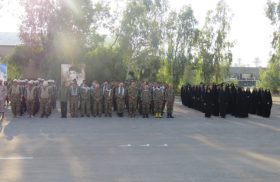 برگزاری صبحگاه مشترک نیروهای نظامی، انتظامی و بسیجیان لارستان